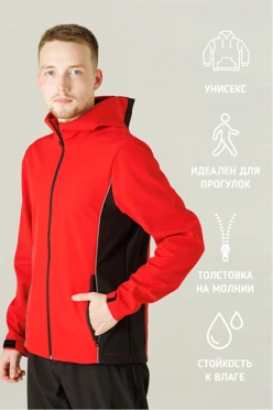 Ветровка Джаспер из софтшелла унисекс, однотонная#1