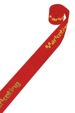 Купить ленту сатин ширина 1,5 см бордовая, печать золотом с одной стороны