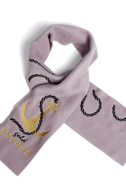 Шарф флисовый однослойный 15х120 см, однотонный "Gold Anchor"#2