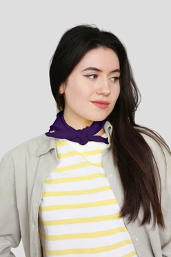 Купить бандану трикотажную взрослую 50х50 см, однотонную фиолетовую