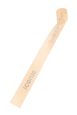 Купить ленту сатин ширина 3 см кремовая, печать серебром с одной стороны