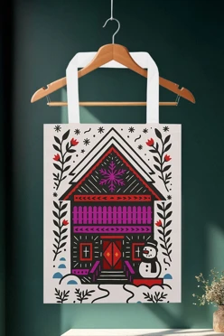 Сумка Лайт из габардина 35х45 см, с принтом "House"