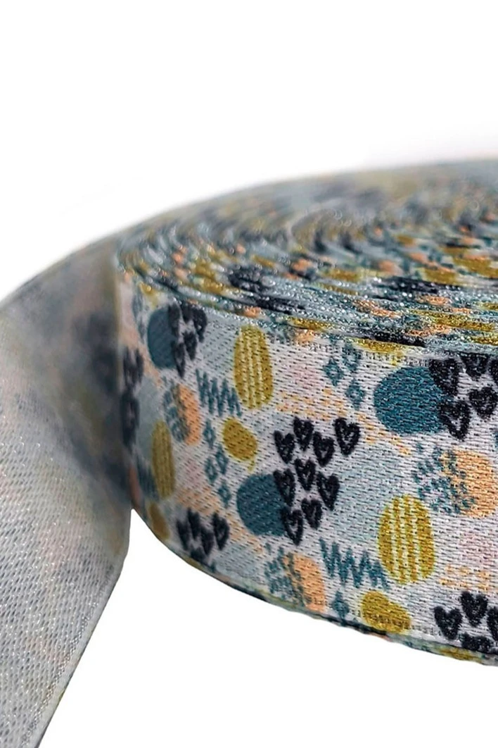 Лента атлас с люрексом ширина 2 см, полноцветная печать#5