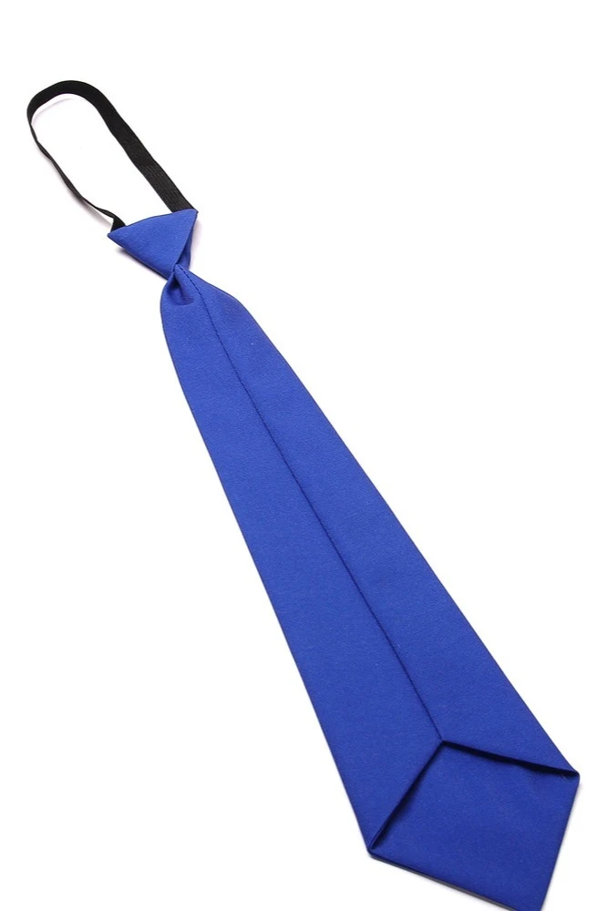 Галстук Тайм на резинке, однотонный синий#3