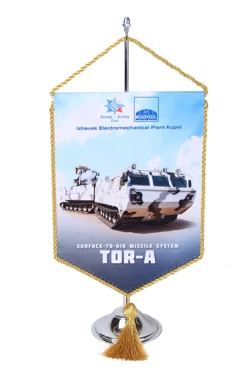 Купить вымпел угол печатный из атласа со шнуром и кистью, 15х22 см "TOR-A"
