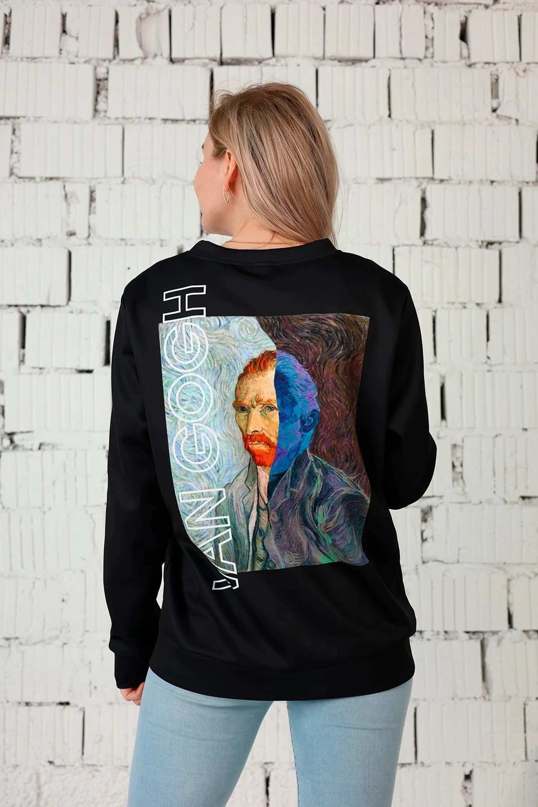 Свитшот Гарри унисекс из адидаса с полной запечаткой "Van Gogh"#1