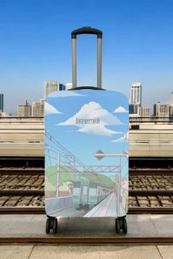 Купить чехол для чемодана (S) с принтом "Traveling"