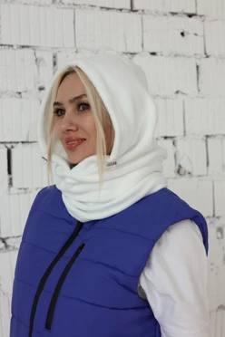 Купить капор Рейс флисовый взрослый, однотонный белый