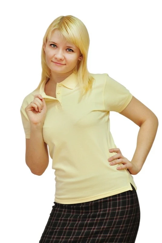 Поло Престиж женская (Modern) однотонная слоновая кость (хлопок)#1