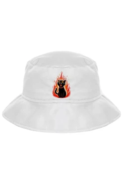 Купить панаму Мальта из греты с узкими полями, однотонная "Fire cat"