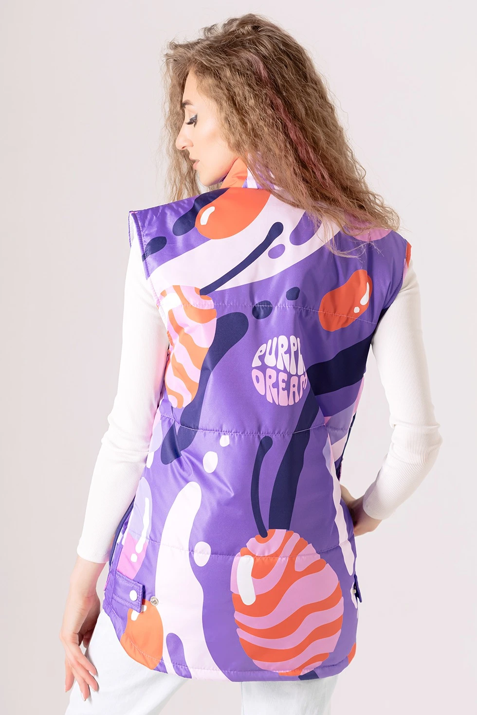 Жилет Хайк на синтепоне унисекс, с полной запечаткой "Pupple dream"#2