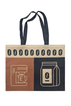 Сумка Комби из греты 45х35 см, печать c одной стороны "Кофеёк"
