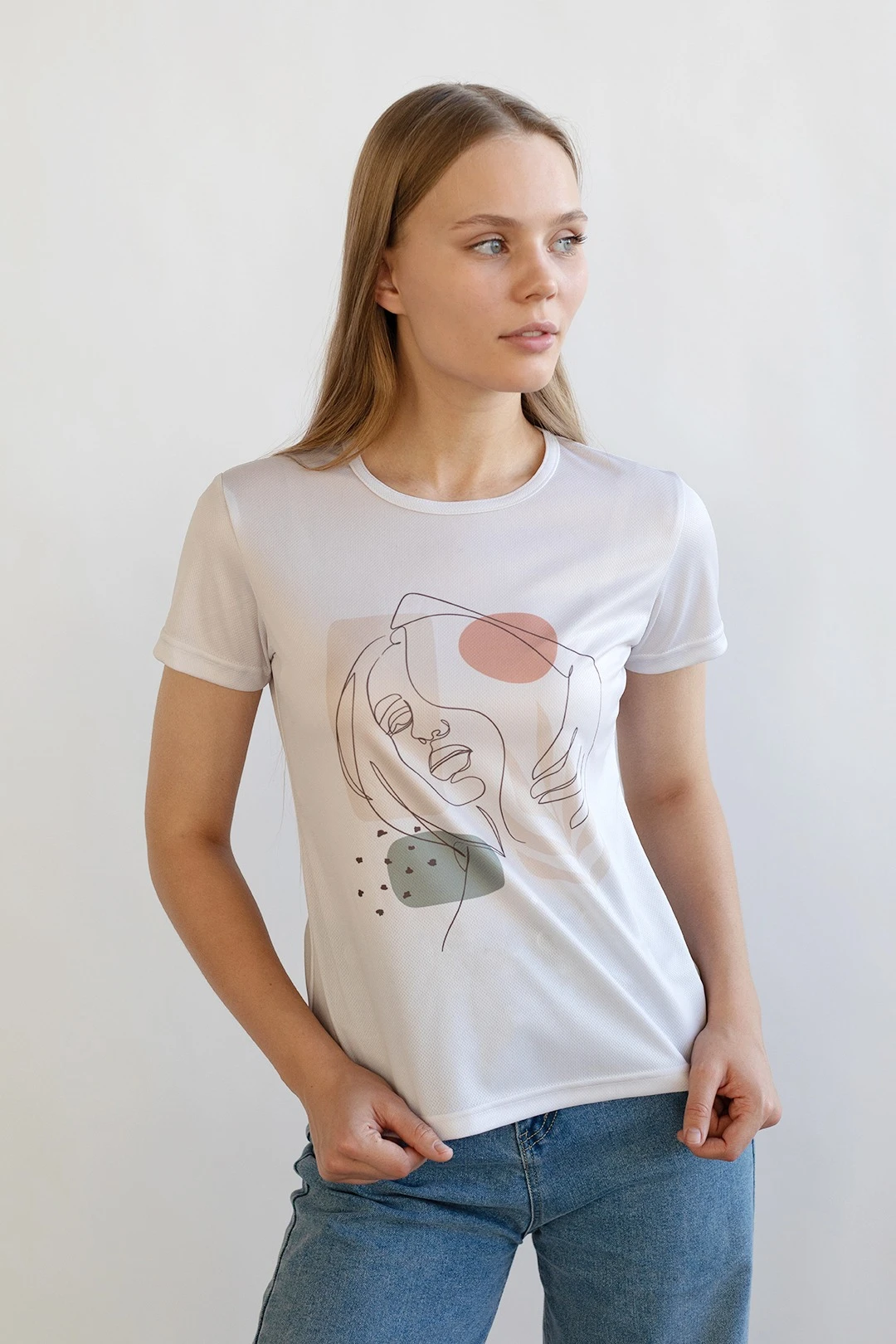 Футболка Гэлэкси женская из примы с полной запечаткой "Portret"#4