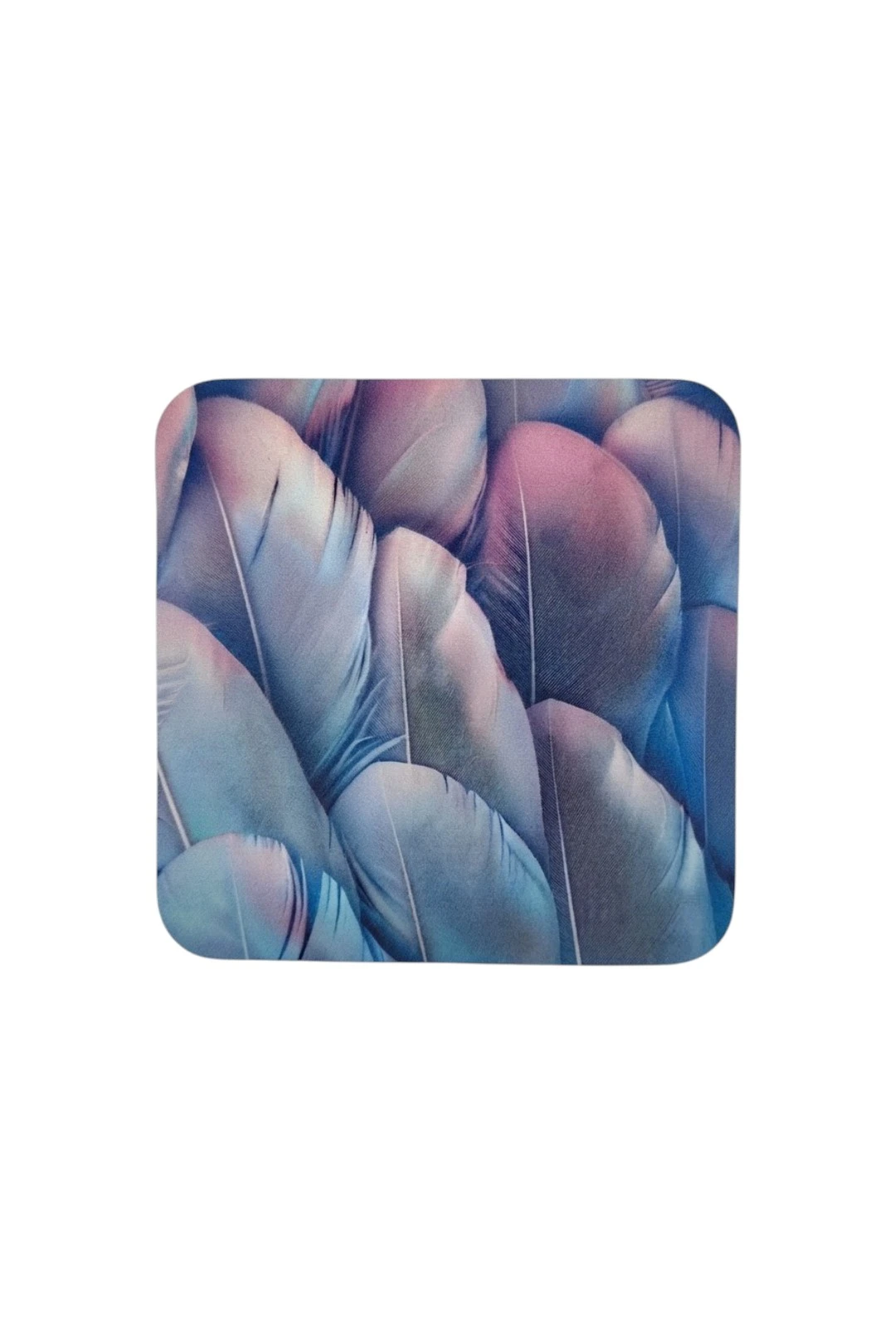 Купить салфетку из микрофибры 15х15 см с полной запечаткой "Abstract blue feathers"