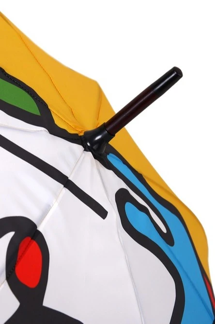 Зонт-трость Мэри с деревянной ручкой однослойный, с полной запечаткой (с совмещением) "Paints"#4