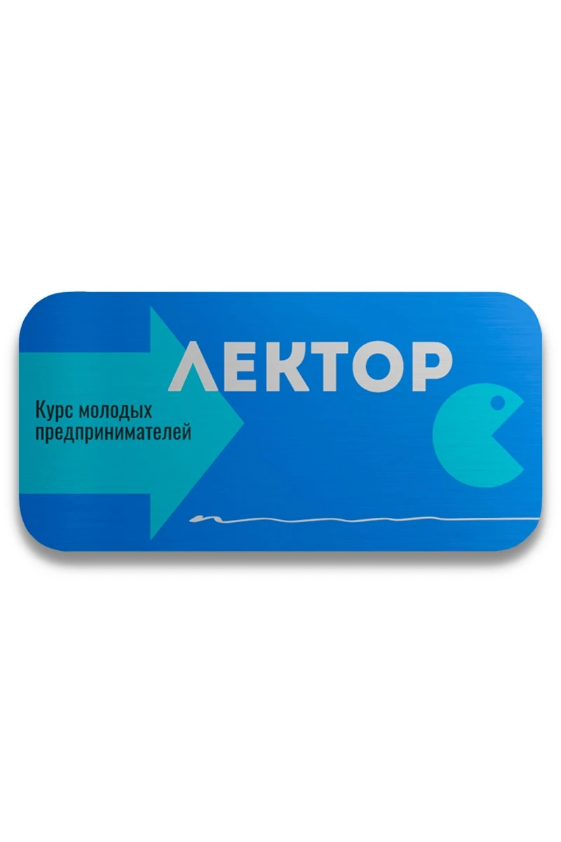 Купить бейдж металлический 30х60 мм без окна "Лектор"