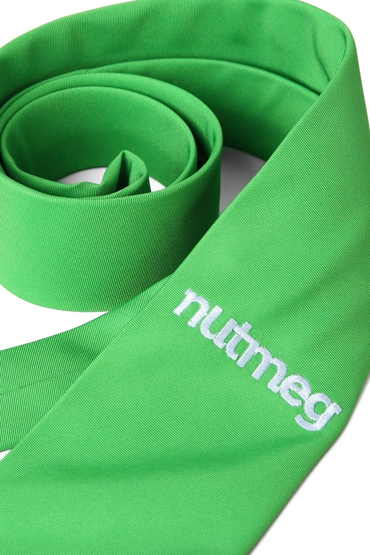 Галстук Босс с вышивкой из адверты мужской, с полной запечаткой "Nutmeg"#2