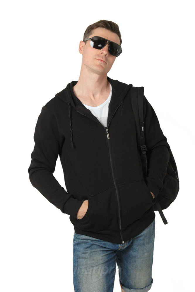 Балахон Рик из футера унисекс, однотонный черный#1