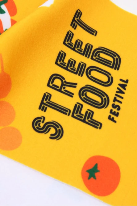 Шарф однослойный утепленный 15х150 см, с полной запечаткой) "Street food"#3