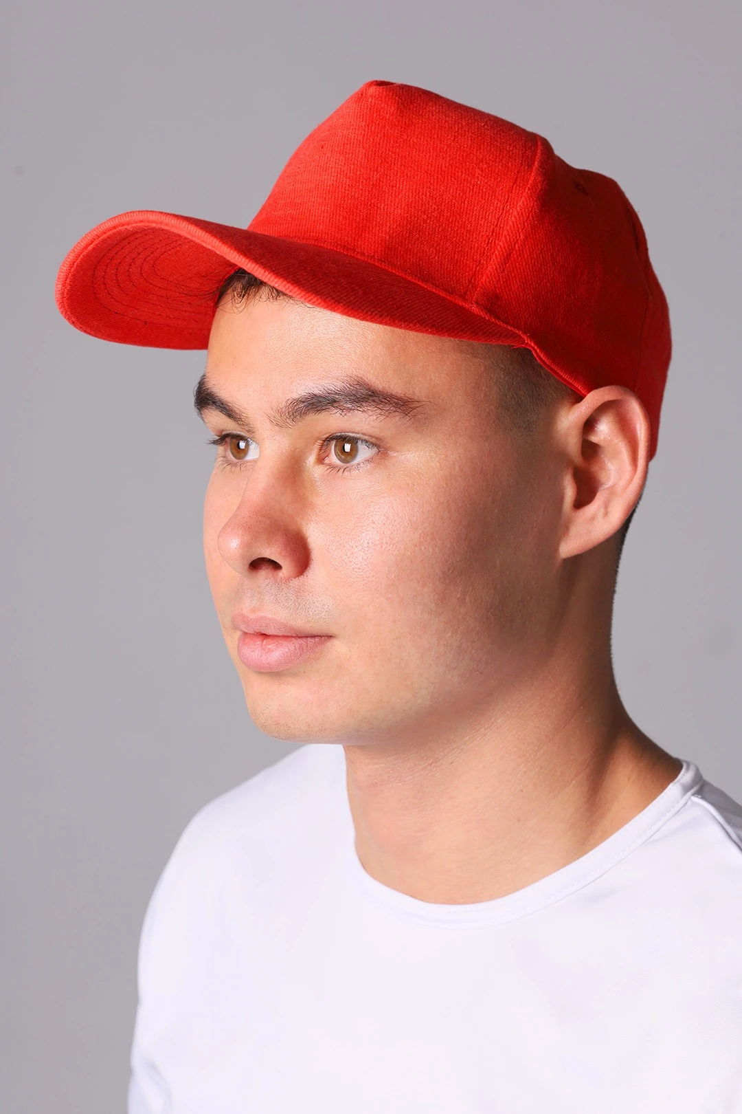 Купить бейсболку Спайк пятиклинку взрослая, однотонная красная