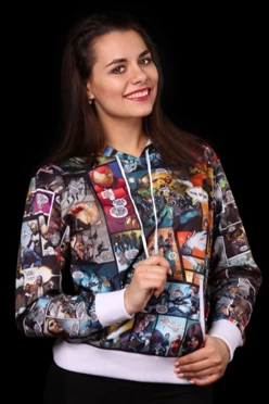 Купить худи унисекс "Чук и Гик" с полной запечаткой