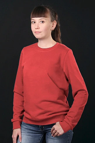 Свитшот Тревис из футера унисекс, однотонная красная#6