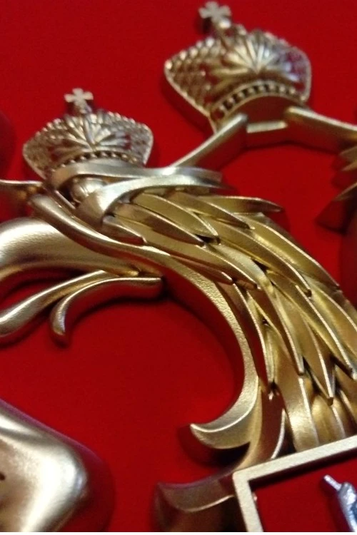 Купить Герб РФ барельеф 50х60 см щит флокированный краска