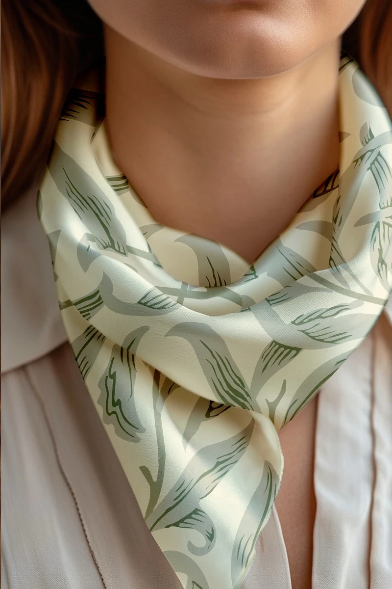 Платок Шанель 60х60 см, с полной запечаткой "Plants"#1