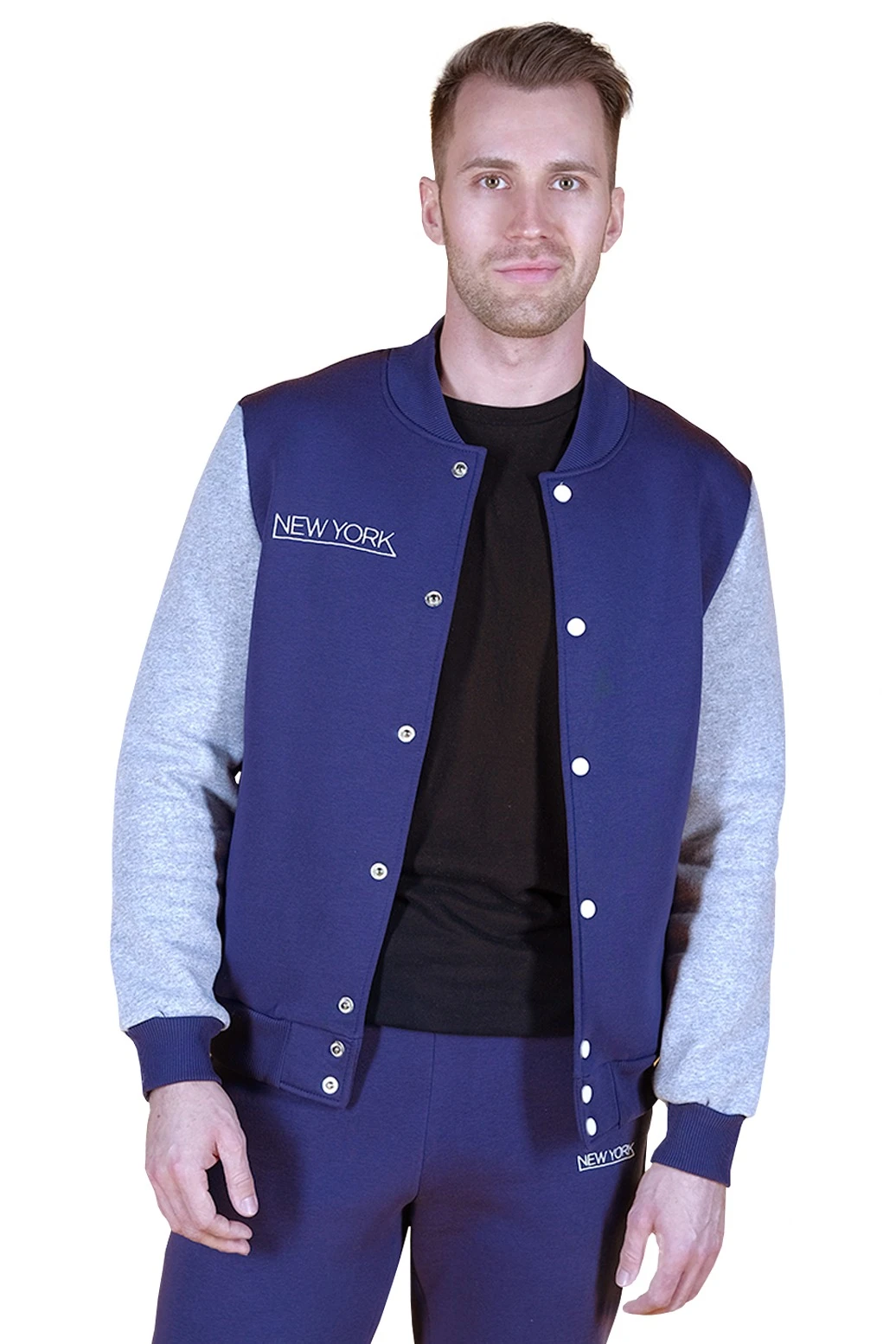 Бомбер Стайл из футера унисекс, однотонный#1