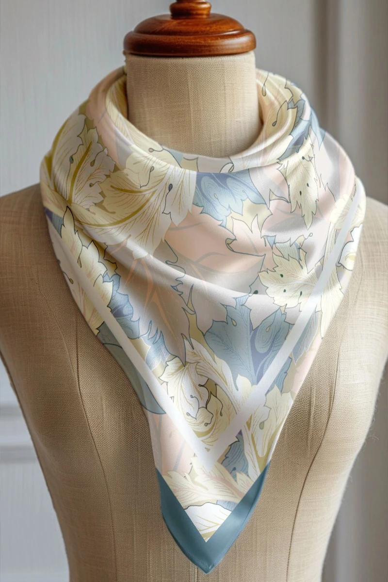 Купить платок Шанель 90х90 см, с полной запечаткой "Autumn leaves"