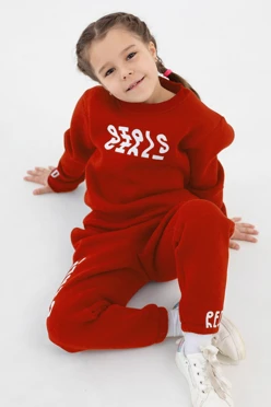 Купить свитшот Тревис из футера детский, однотонный красный