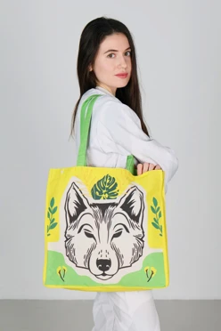 Сумка Киндо из двунитки 40х40х10 см, с печатью#1