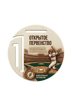 Купить медаль металлическую МС7001 Круг 70 мм с печатью "Open Championship"