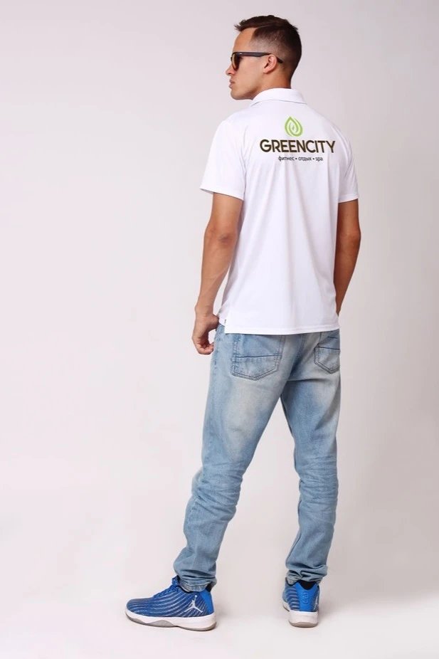 Поло Марс унисекс из примы, белая#3