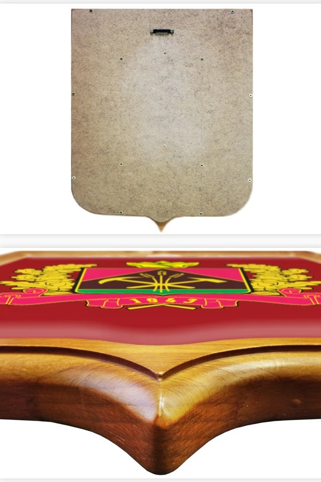 Купить Герб Кемеровской области 53х61 см печатный светлая рамка