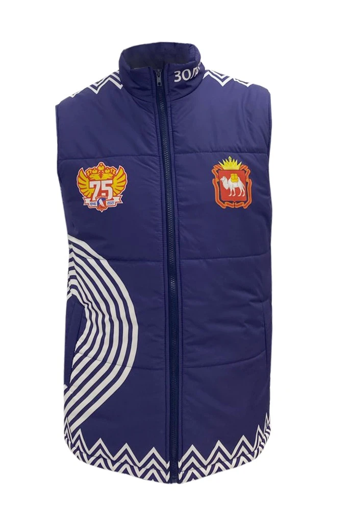 Жилет Портер на синтепоне со стежкой унисекс, с полной запечаткой "Golden Puck"#1