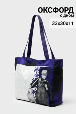 Купить сумку Нэнси из оксфорда 33х30х11 см, с полной запечаткой
