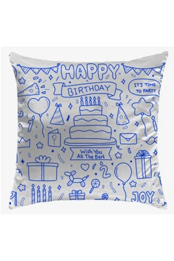 Подушка 30х30 см, с принтом "Happy birthday"#1