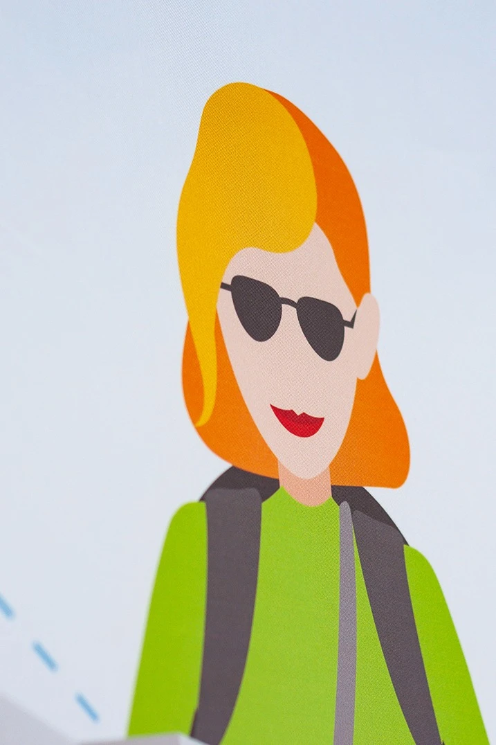 Рекламная ширма на четыре секции 1,2х2 м с полной запечаткой "TRAVEL TOUR"#2