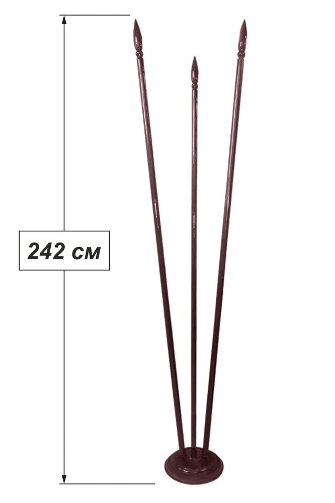 Подставка деревянная с основанием Блин (сосна) 3 штока 2,2 м#1