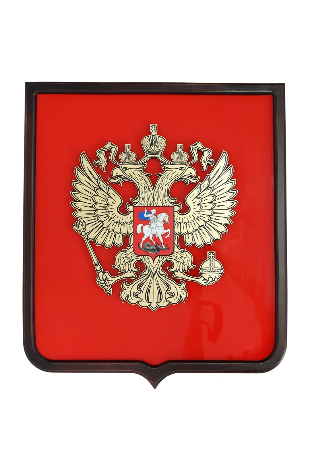 Купить герб РФ 53х61 см, рельефный из акрила, с рамкой