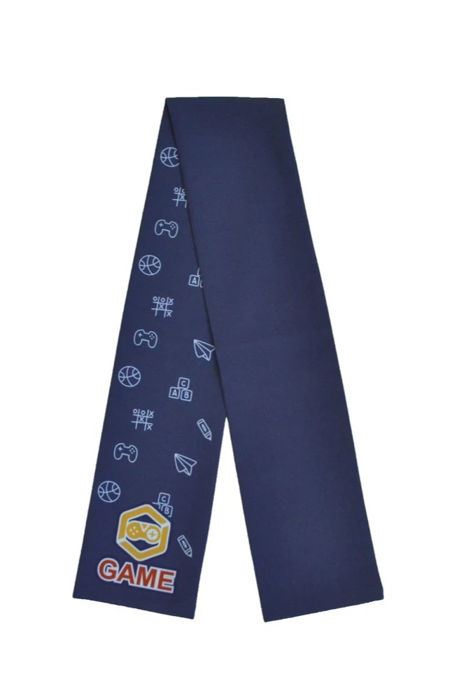 Шарф двухслойный легкий 15х100 см, с полной запечаткой "GAME"#7