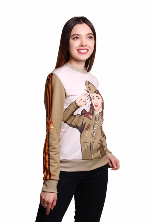 Купить свитшот унисекс с полной запечаткой "ДЕНЬ ПОБЕДЫ"