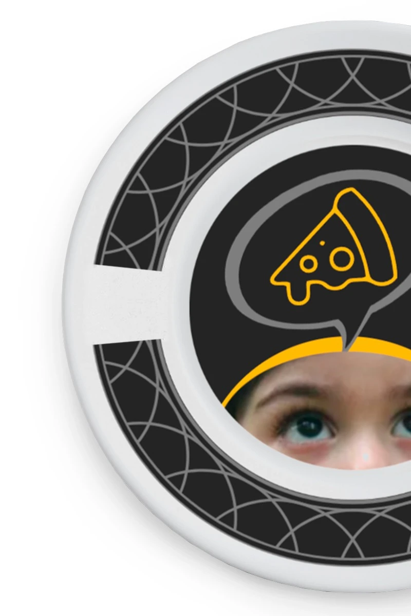 Тарелка с принтом на ободе "Maybe pizza?"#1