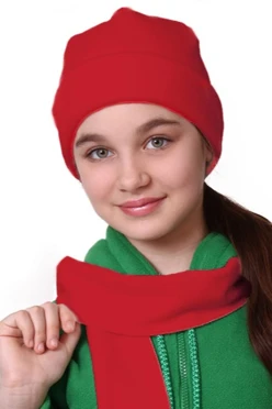 Купить шапку флисовую детскую красную