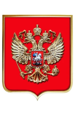 Купить Герб РФ барельеф 42х50 см щит металлонапыление рамка под золото