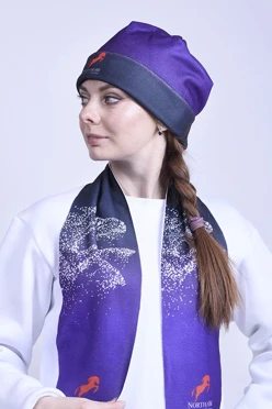 Шапка Лофт флисовая двухслойная взрослая, с полной запечаткой "Northaw"#2