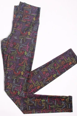 Легинсы женские с широким поясом с принтом "Yoga"