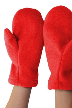 Купить варежки флисовые подростковые красные