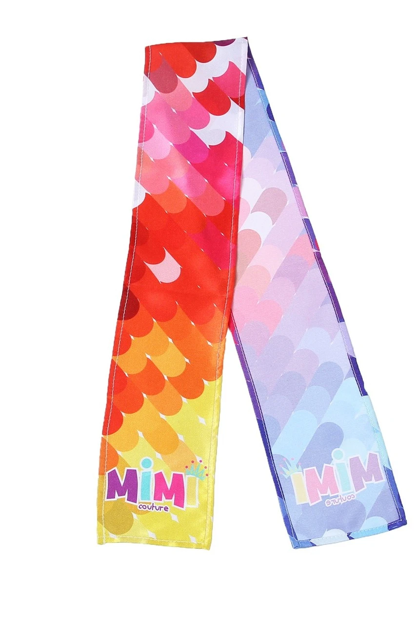 Шарф однослойный легкий 20х120 см, с полной запечаткой "Mimi couture"#3
